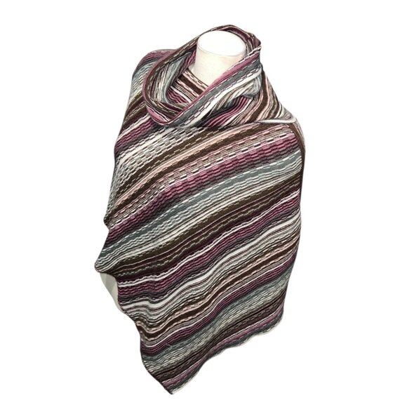 Cato Womens Multicolor Striped Knit Poncho One Size - Picture 3 of 8